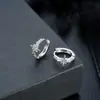 Brincos de Argola Cruzados de Zircônia Transfronteiriços para Homens, Brincos de Argola Lisos, Presilhas de Orelha de Raio, Pingentes de Orelha, Acessórios de Orelha para Mulheres, Amostra de Live do TikTok