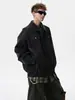 Chaqueta de cuero casual de alta calidad para hombre, estilo americano de otoño, diseño holgado, chaqueta de trabajo, marca de moda, abrigo de cuero versátil con cuello de solapa