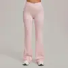 Calça de Yoga Justa Sem Costura Transfronteiriça com Leve Flare, Calça Larga de Cintura Alta Cruzada Flare para Mulheres, Calça Esportiva para Fitness 9089