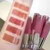 Kobeleen Brilho Labial de Cor Duradoura com Ponta Dupla Nude Espelhado Brilho Aquoso para Lábios Glost Labial Maquiagem Leve Lábio Falso Simples Volumoso Batom