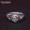 Anel de prata S990 com rosas, abertura de prata esterlina, personalidade da mãe feminina, estilo coreano, joias de prata elegantes para namorada