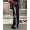 Pantalones Deportivos Casuales de Dos Colores para Chica Estilo Ins Retro Corea del Sur con Puntadas de Encaje y Cinta, Holgados