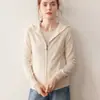 Cárdigan Casual de Cachemira para Mujer, Tejido Holgado Simple, Ropa Exterior Adelgazante, Abrigo de Color Sólido, Suéter Grueso de Cachemira