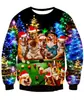 Moletom Redondo Popular de Natal da Amazon Transfronteiriço Casual Engraçado Estampa 3D de Natal para Homens e Mulheres Moletom de Outono