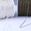 Bolsa de retención de color de 1.5 mm al por mayor cadena de cruz dorada collar diy borla cadena delgada joyería hecha a mano cadena o plana tira de cadena