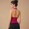 Top de tirantes sin costuras Dfyne Impact, largo, con almohadillas removibles de tres capas en el pecho, alta elasticidad, espalda hermosa, ajustado, ropa interior para yoga