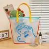 Bolsa de Mano Semitransparente de PVC en Forma de Oso Jelly Bolsa de Playa Bolsa de Natación Bolsa para Mamá Bolsa Jelly Fitness Casual Versátil