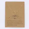 Cadena para Clavícula de Perla y Pluma Creativa Versátil Europea y Americana Tarjeta de Papel de Carta Retro Círculo de Mariposa de 8 Letras Collar de Aleación