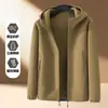 Chamarra de polar para hombre, nueva tendencia casual con capucha para primavera y otoño 2026, chamarra gruesa de primavera para hombre