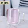 Copo de Vidro Transparente de Camada Dupla com Alça, Copo de Café Doméstico, Caneca, Copo de Água Isolado Anti-Escaldante, Vidro de Borossilicato Alto