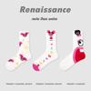 Calcetines de Malla Transpirable Verano Rosa Renacentista Conejita Lindos con Encaje Mediana Longitud para Mujer
