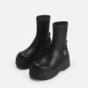 Botas Longas Esticadas de Solado Grosso Picantes Petite, Botas de Cano Alto que Aumentam a Altura, Emagrecimento e Cobertura das Pernas, Botas Longas Doces e Descoladas, Botas Slim com Saltos Grossos