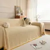 Hilo de Algodón Color Tejido Patrón de Diamante Manta Multifuncional Borla Cubierta de Sofá Tela Sala de Estar a Prueba de Polvo Toalla de Sofá Dropshipping