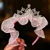 Diademas Dulces para Niñas, Accesorios para el Cabello Infantiles, Diademas Corona de Princesa para Bebés, Pasadores de Encaje Plisado de Super Hada para Niñas