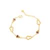 Pulseira de Ouro de Areia Vietnamita Ouro Antigo Esmalte Cabacinha Recortada Banhada a Ouro Azul Queimado Pulseira Elegante com Bênçãos e Bênçãos