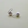 Pendientes de Plata S925 con Forma de Flor 10-14mm Zapato de Tacón Alto Forma de Bombilla Pequeña Ganchos de Oreja de Alta Gama Pendientes de Perla Pendientes Elegantes Venta al por Mayor