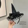 Tocado de Halloween Sombrero Mágico de Bruja Diadema Decoración de Maquillaje Diadema de Encaje Horquilla de Calabaza Accesorio para el Cabello de Fantasma