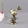 Latón Puro Personaje de Dibujos Animados para Beber y Fanfarronería Retro Sólido Artículo Vintage Decorativo Mesa Mascota de Té Artesanía Adorno de Latón