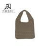 2023 Amazon chic venta caliente simple bolso tejido calado combinable bolso grande bolso de hombro portátil tejido de color sólido para mujer