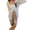 Diseño de Punto Calado Nicho Suéter de Punto de Manga Larga para Mujer Primavera Nuevo Retro Elegante Cintura Ajustada Top de Corte Slim a la Moda