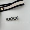 Coreano INS Cuadros Blanco y Negro Sólido Hueco Pinza de Pico de Pato Saliente Elegante Flequillo Estilismo Horquilla Accesorios para el Cabello para Mujer