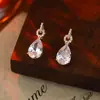 Pendientes de Gota de Agua de Circonita de Alta Lujo Pendientes Franceses Super Brillantes Lujo Ligero Temperamento de Gama Alta Pendientes de Nicho Venta al por Mayor Mujeres