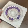 Pulsera de Abalorios con Forma de Serpiente de Amatista Nuevo Estilo Chino Retro Pulsera Versátil Diseño Elegante de Nicho Joyería de Mano para Mujeres