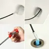 Limpador de Tubo de Esgoto, Pegador Flexível de Aço Inoxidável para Pegar Lixo e Cabelos, Recuperador de Alcance Profundo Tipo Pressão com Quatro Garras