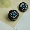 Accesorios de Joyería de Madera de Ébano Incrustados con Flor de Loto de Plata, Pulsera Ruyi de Cuatro Piezas Incrustada de Ébano Hecha a Medida, Accesorios de Cuentas Sueltas y Colgantes
