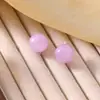 Porta Pendientes de Cerámica Biológica Color Caramelo Dopamina Resina Gradiente Pendientes de Perlas Redondas Colores Dulces Contrastantes Medio Círculo Pendiente para Cuidado del Agujero de la Oreja