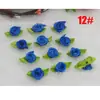 2cm Comércio Exterior Venda Quente 15 Cores Exquisite Mini Rosa com Folha Fita Artesanal DIY Grampo de Cabelo Flor Decorativa para Roupa