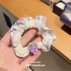 Set de Cintas para el Cabello Flor de Encaje Uva Morada ins Girly Dulce Anillo de Salchicha Alto Valor Cuerda para el Cabello Linda Accesorios para el Cabello