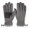 Luvas de Ciclismo Quentes Transfronteiriças para Homens no Outono e Inverno, Luvas de Motocicleta à Prova de Vento e Impermeáveis com Forro de Veludo para Uso Externo, Luvas de Ciclismo Atacado