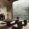 Nova Mesa de Café Pequena Estilo Chinês Tatami para Bay Window Mesa Kang de Varanda Mesa Kang Simples Japonesa para Peitoril de Janela Mesa Baixa e Cadeiras para Uso Doméstico no Quarto