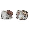Otoño e Invierno Marrón Oscuro Estampado de Leopardo Mecedora Musical Gato KT Doble Capa Acrílico Accesorios Diadema DIY Decoración de Carcasa de Teléfono Móvil