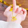Loja de Ouro Mesmo Estilo Colar Coração Gelo Quebrado Banhado a Ouro Retenção de Cor Alta Borboleta Floral Moeda Cinco Imperadores Colar Atacado