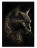 Póster de metal con diseño de león y águila dorada negra, arte de pared, ciervo nórdico, tigre, lobo, cisne, pintura decorativa para sala de estar