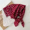 Pañuelo Cuadrado Floral Vintage Estilo Japonés Versátil Primavera y Verano Artístico Fresco Pequeño Pañuelo de Algodón Pañuelo Decorativo Delgado de Seda para Mujer