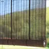 Cortinas de Bambú Totalmente Opacas con Gasa para Protección Solar, Aislamiento Térmico y Transmisión de Luz, Estilo Sencillo y Natural, Adecuadas para Uso en el Hogar y la Oficina, Persianas Enrollables de Bambú