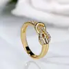 Anillo Trenzado de Lujo Ligero Incrustado con Diamantes para Mujer, Anillo de Dedo Índice de Moda y Versátil, Anillo de Alta Gama en Oro Rosa