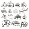 Venta Caliente Transfronteriza Aleación de Plata Antigua Corte Artificial Animal Elefante Colgante Colgante Pulsera DIY Collar Accesorios de Joyería