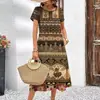 Impresión Digital 3D Ropa de Verano para Mujer Moda Étnica Manga Corta Manga Corta Manga Corta Vacaciones Belleza Elegante Casual Estilo de Comercio Exterior