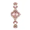 2025 Nuevo Pulsera Reloj Namana Trébol de Cuatro Hojas Flor Cristal Diamante Reloj Comercio Exterior Transmisión en Vivo Dropshipping