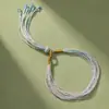Pulsera de Hilo Ajustable de Cinco Colores con Colgante de Borla Pequeña de Zongzi para el Festival del Bote del Dragón, Hilo Rojo Hecho a Mano DIY al por Mayor