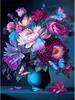 Pintura de diamante 5D, bordado de mariposa y flor de diamante redondo, pintura colgante, mariposa rosa, pegatinas de diamante, pintura colgante para sala de estar