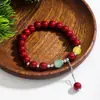 Pulsera Guofeng de Venta Caliente Transfronteriza Diseño Original Exquisito Rojo Chino Pulsera de Buen Augurio Pulsera Conmemorativa de Viaje Pulsera de Bendición