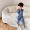 Pijamas Infantis para Meninos e Meninas 2023 Primavera Desenho Animado Lã Pull-Up Roupa de Casa Bebê Algodão Roupas de Outono e Conjuntos de Calças Moderno