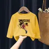 H2381# nova camiseta de manga comprida para meninos algodão primavera e outono meninos médio e grande outono camiseta de manga comprida infantil moda