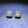Aretes de moissanita simulación de transmisión en vivo para mujer estilo Ins amor plata de ley S925 circonita seis garras aretes de moissanita aretes