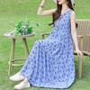 Vestido de Algodão e Seda Estampado Estilo Pintura a Óleo Retrô para Mulheres Verão 2026 High-End Solto com Efeito Emagrecedor e Elegante Vestido Colete Sem Mangas